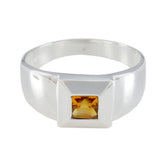 Rebeca Contemporary Yellow Solitaire Ring Citrine Yellow